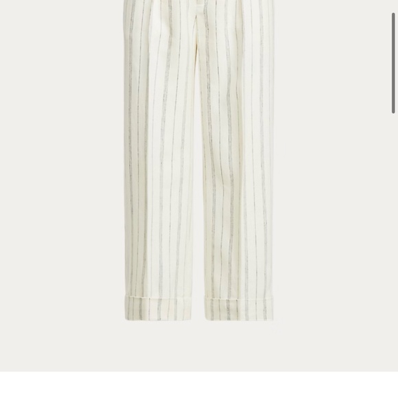 Lauren by Ralph Lauren Linen twill cropped wide leg trouser size 6 - Picture 9 of 10